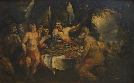 After Peter Paul Rubens (Flemish, 1577-1640), oil on board, ‘The Last Supper’, 31 x 50cm, inscribed verso. Condition - fair